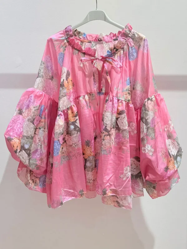Romantisk blus med rosor Onesize 36-42 - Bild 2
