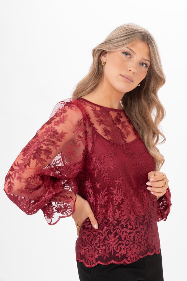 AMANDINE BLOUSE RUBY RED - Bild 2