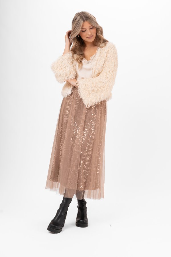 Cherie Tulle Skirt Toffee Brown