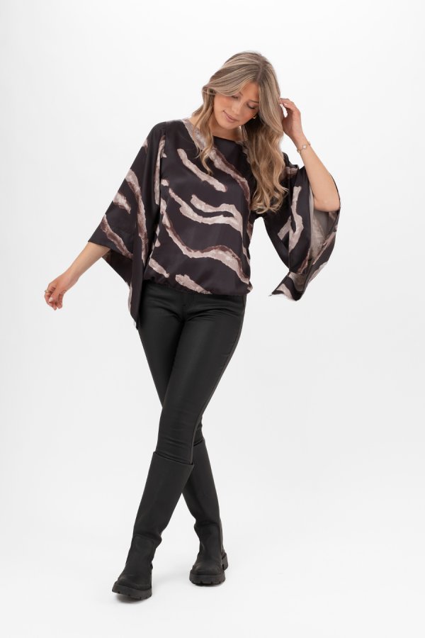 Hera Blouse Black/Sand/Coffee - Bild 3