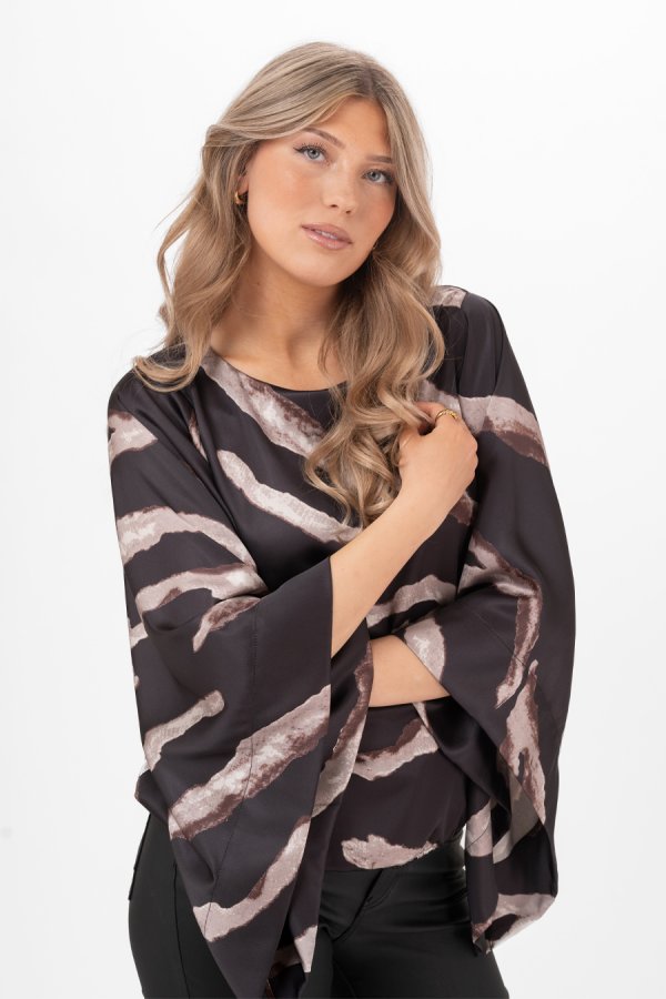 Hera Blouse Black/Sand/Coffee
