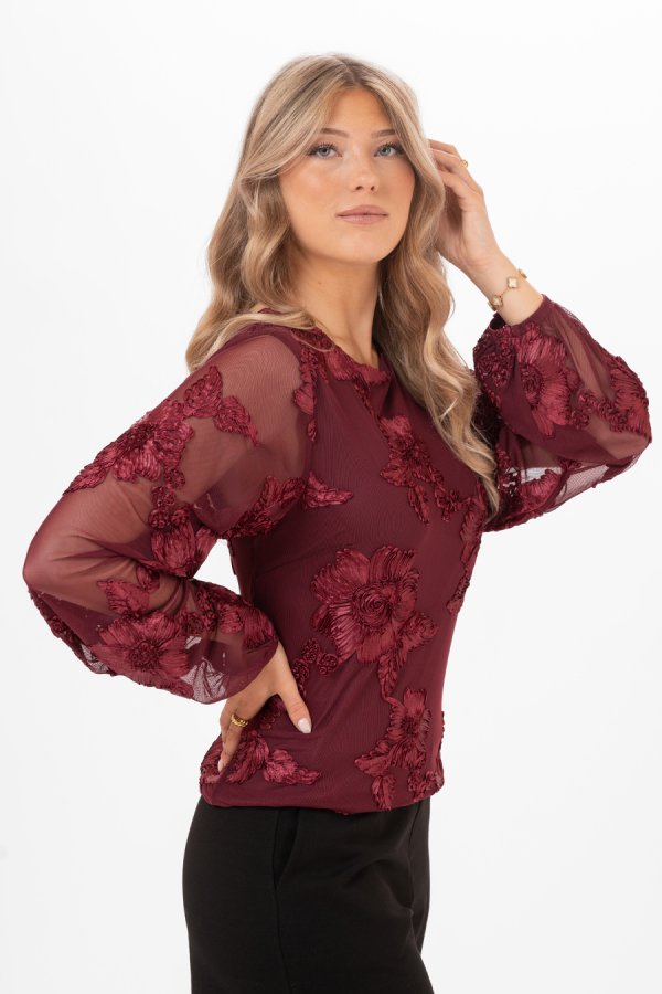 Maeve Blouse Burgundy