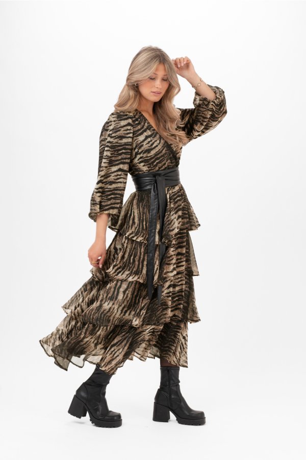 MORGAN DRESS BLACK/CHESTNUT/ALMOND