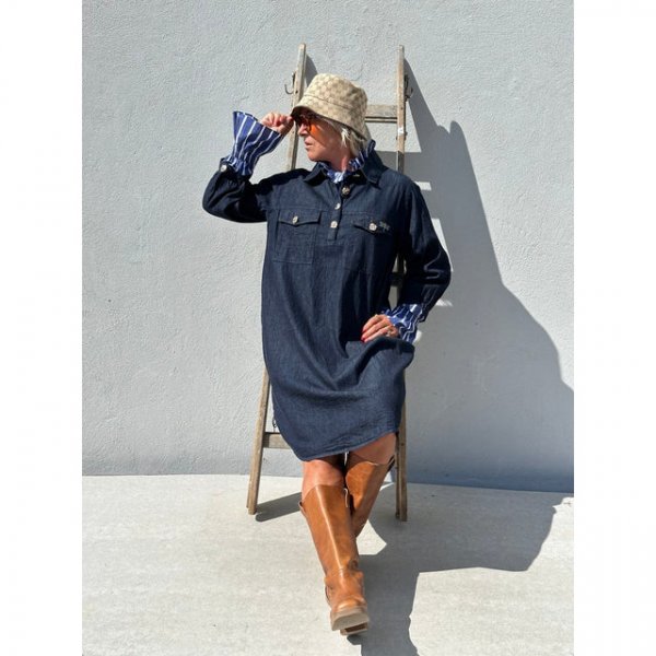 Nice Denim Dress - Blue ifrån Gaspar Express