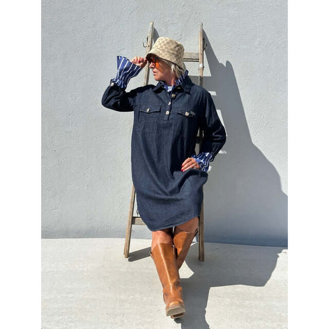 Nice Denim Dress - Blue ifrån Gaspar Express