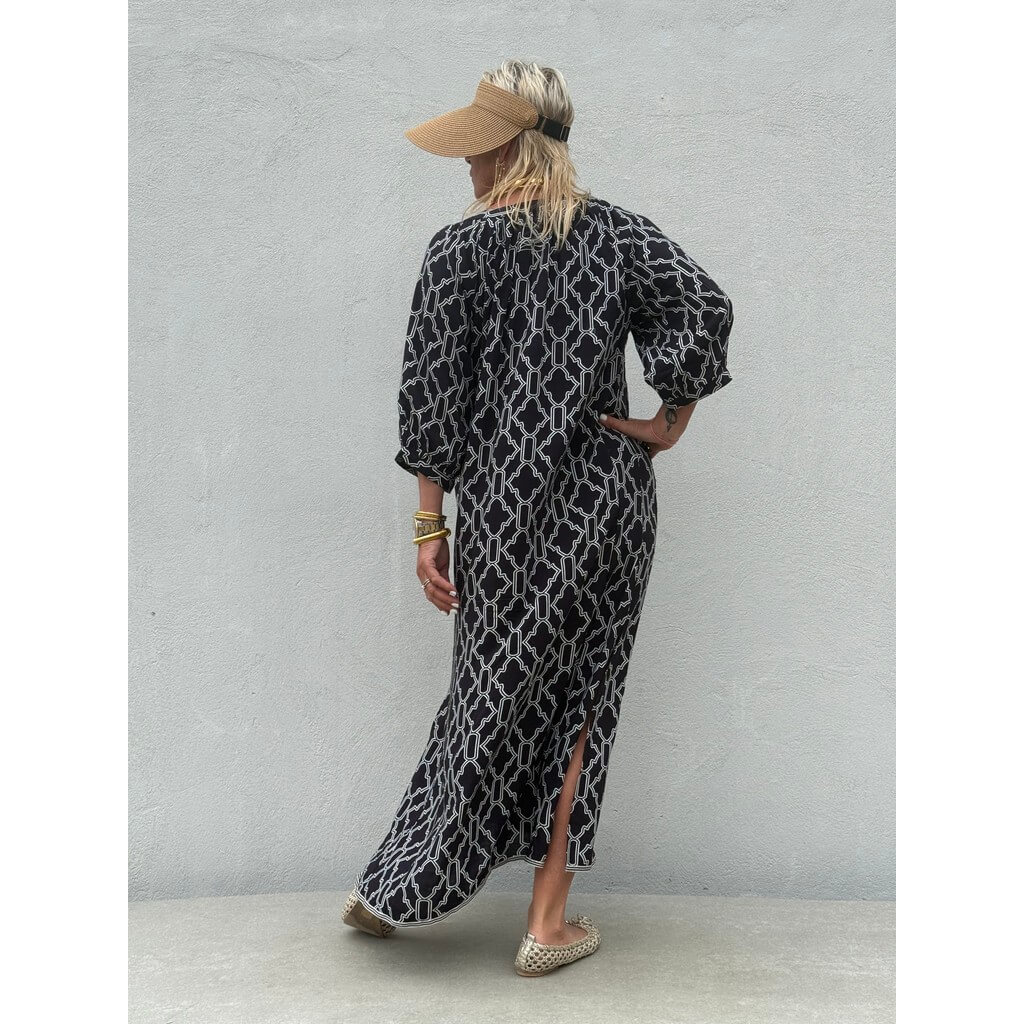 Mönstrad kaftan Athen Svart - Bild 3