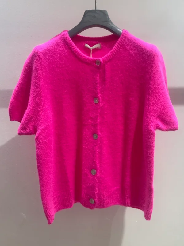 Kortärmad Kofta i Mohair och Alpacka Onesize 36-42