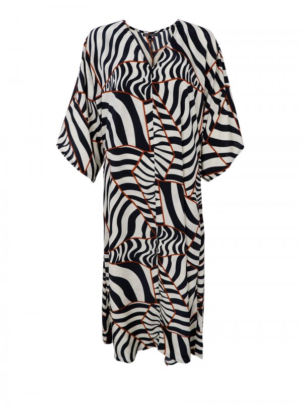 BCLUNA kaftan-klänning - Mosaik svart